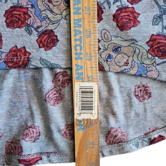 LuLaRoe Disney Irma Tunic Sz L Miss Piggy Rose Floral Vintage Inspired Print Tee - Picture 10 of 12